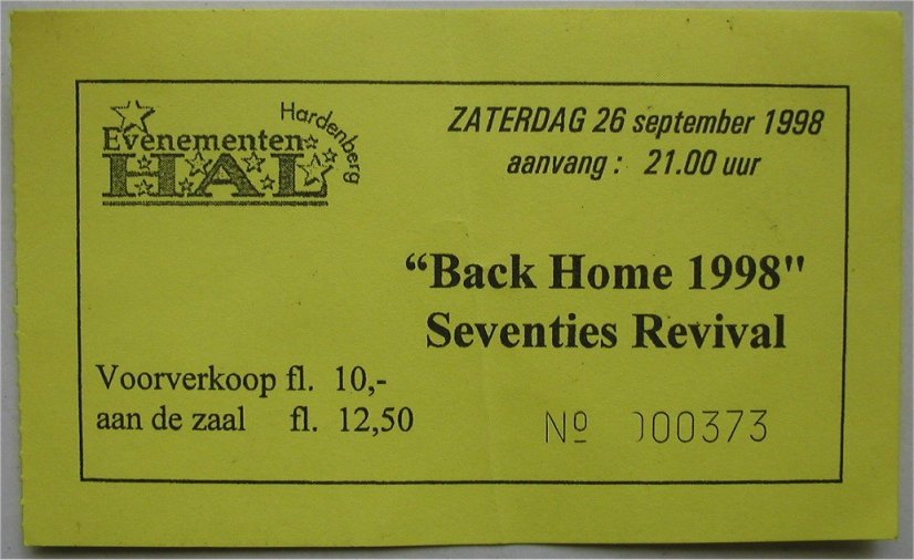 Toegangsbewijs Back Home '98
