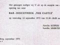 Uitnodiging opening 'The Castle'